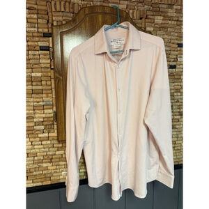 Mizzen + Main Spinnaker Collection Trim Fit Pink Plaid Dress Shirt Size XL